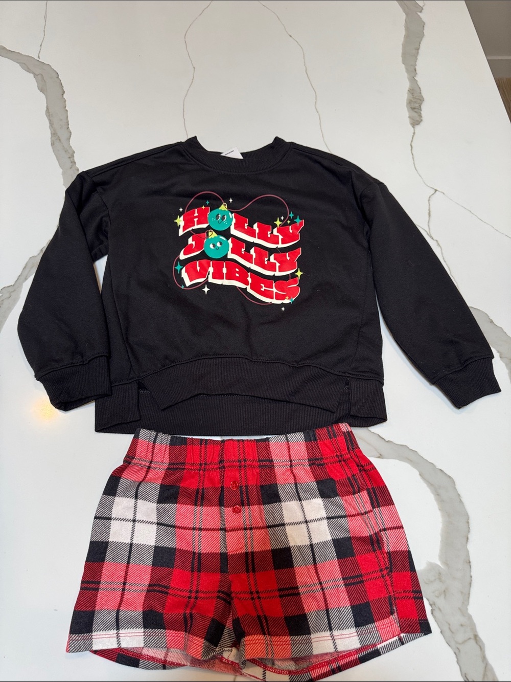 Like New art class Red and Black Plaid Sleepwear Holiday Christmas PJ Set S 6/7